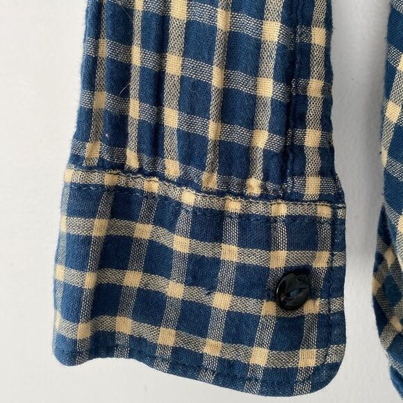 Vintage Levi's Blue Cream Gaze Button Down Shirt Regular Fit Medium Casual - Picture 5 of 14